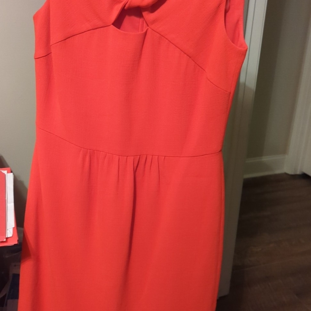 Anne Klein Red Sheath Dress with Peter Pan Collar